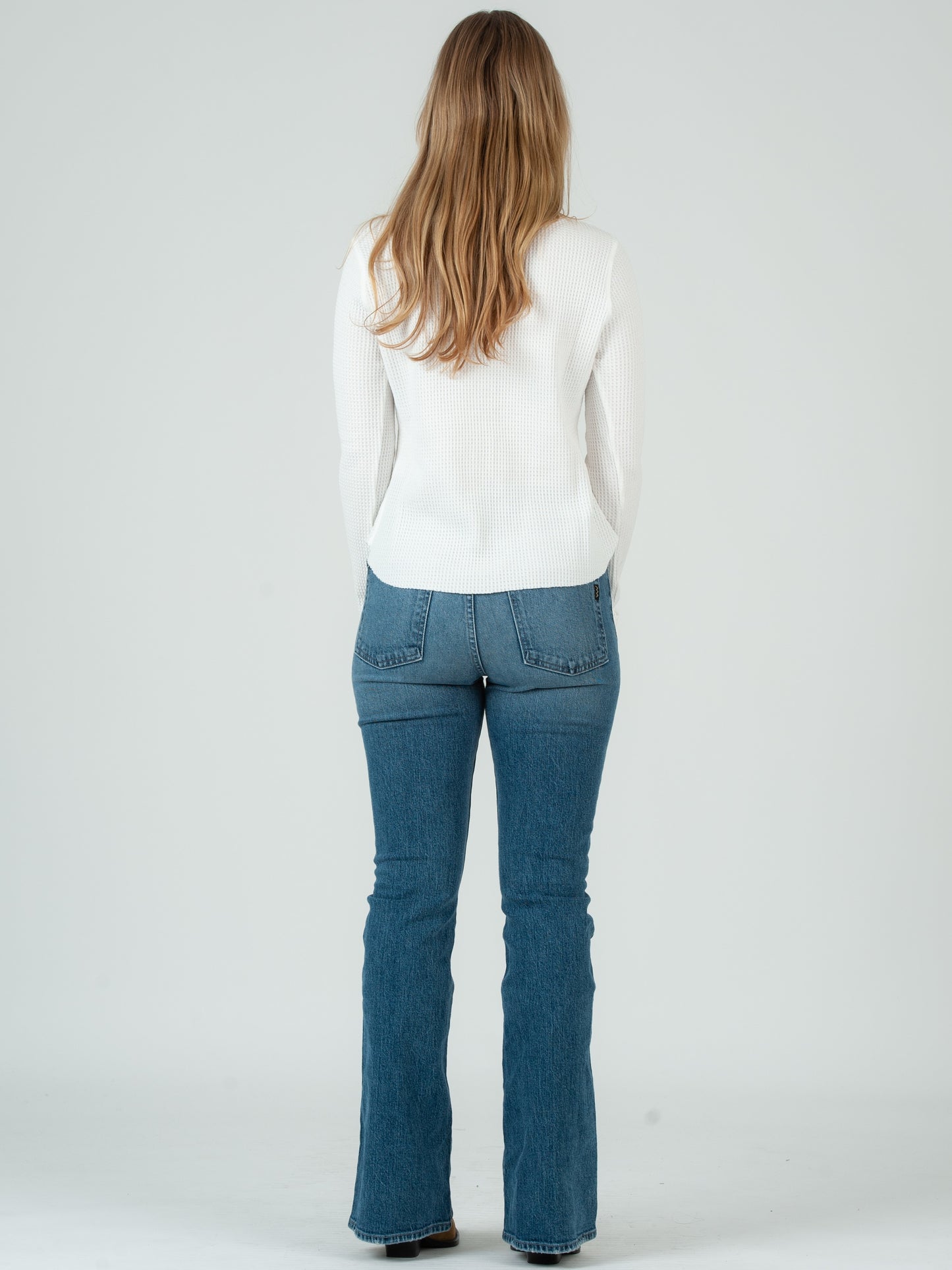 Women's White Thermal Henley Top