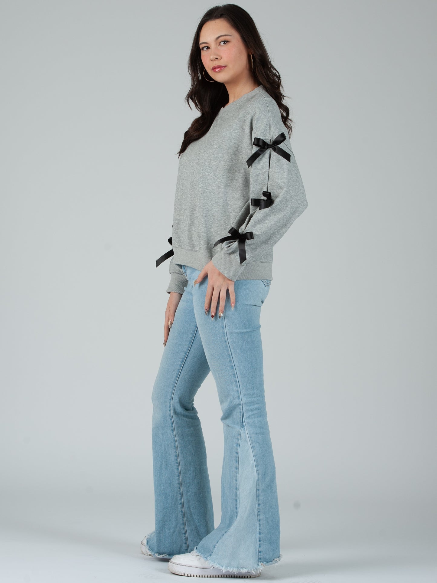Women's Sweatshirt with Bow Sleeves