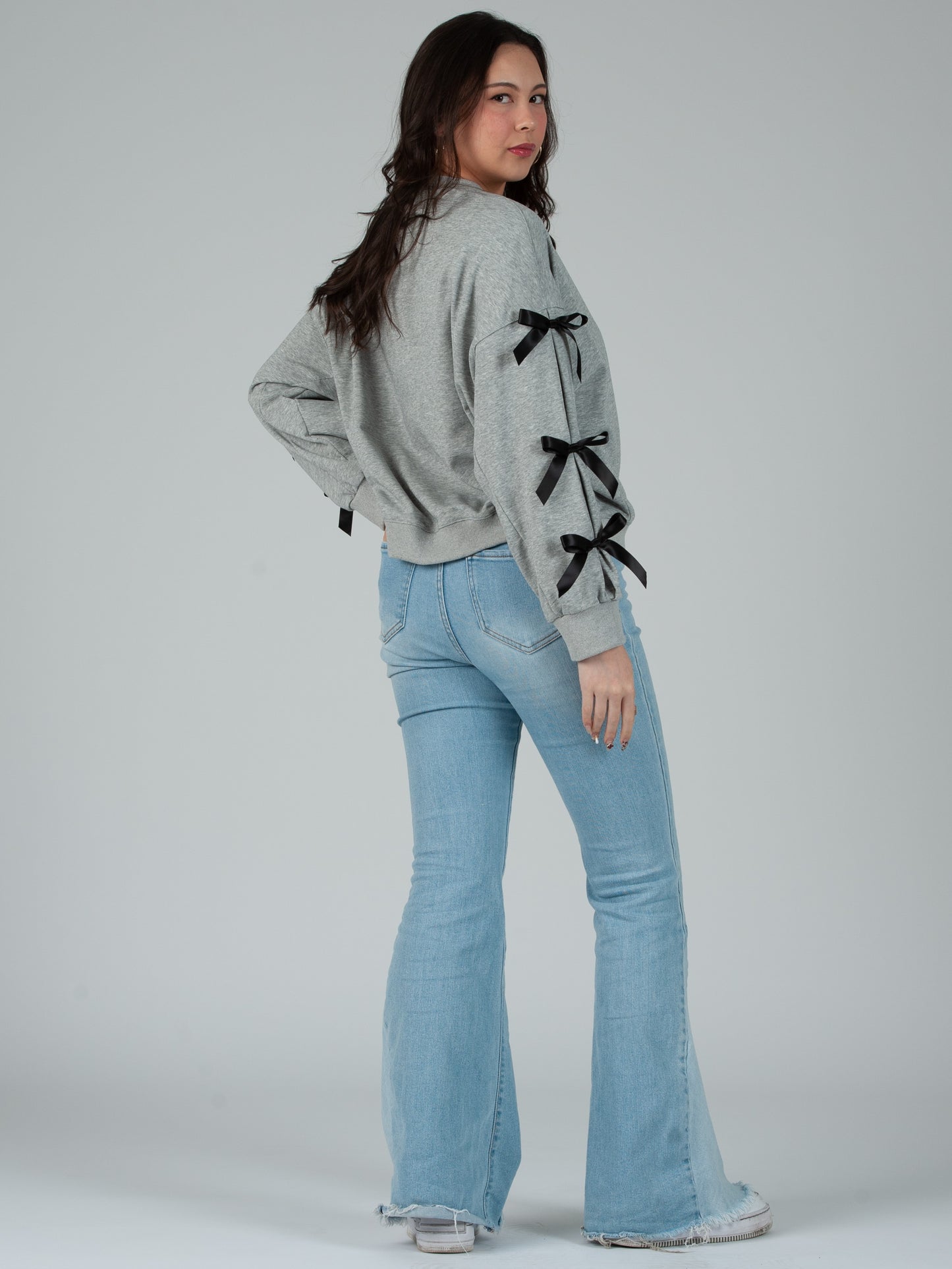 Women's Sweatshirt with Bow Sleeves