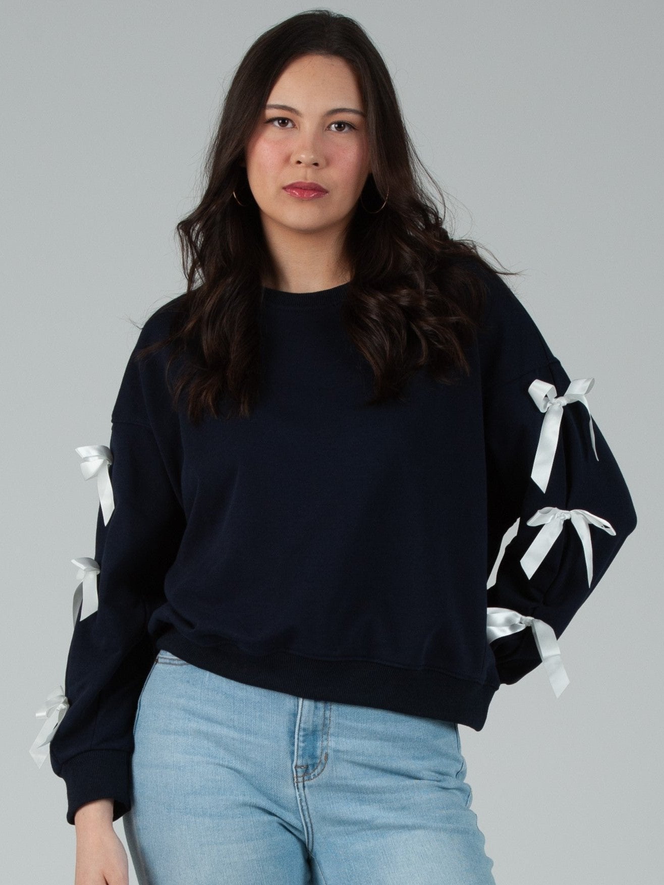 Women's Sweatshirt with Bow Sleeves