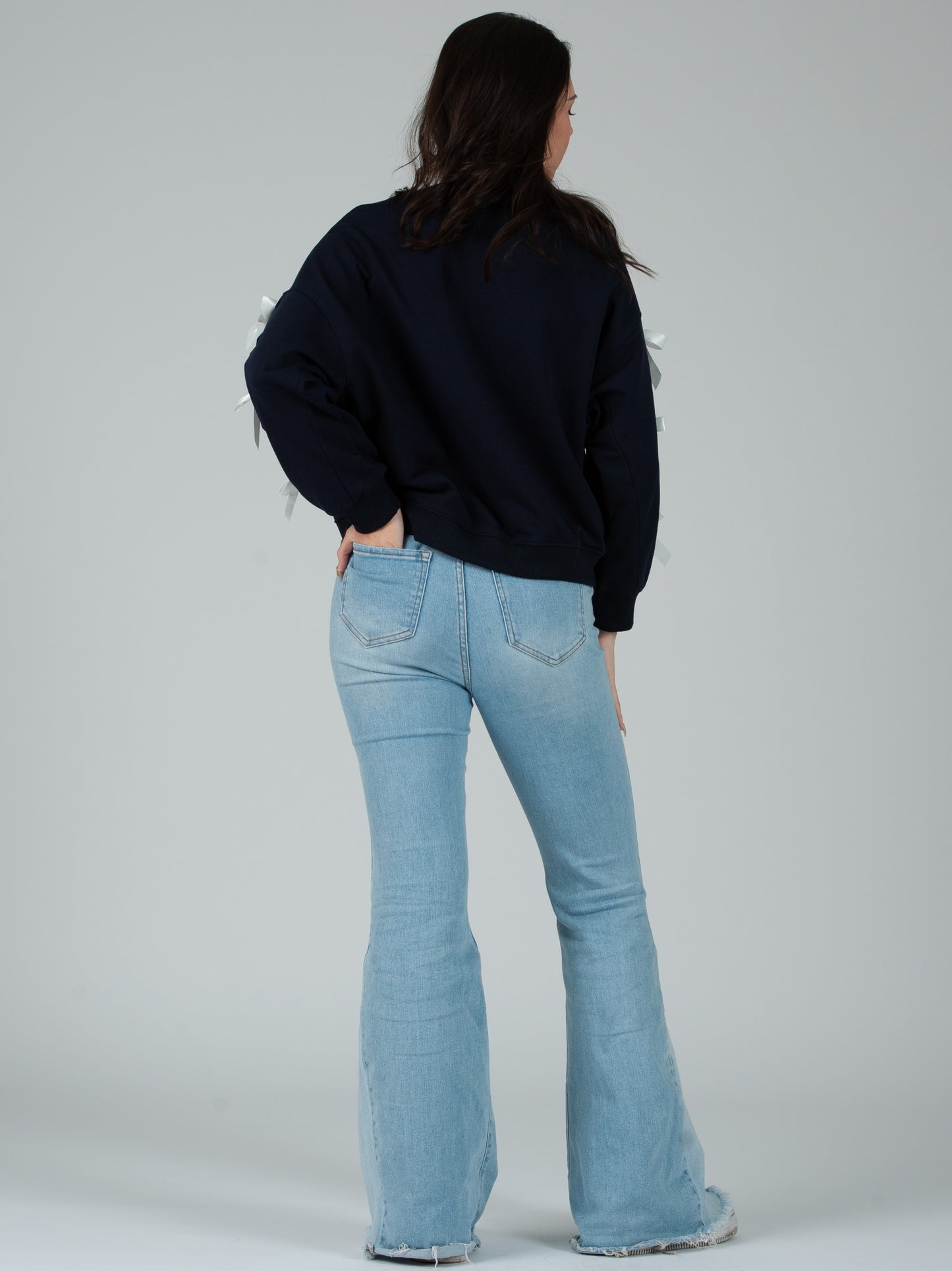 Women's Sweatshirt with Bow Sleeves