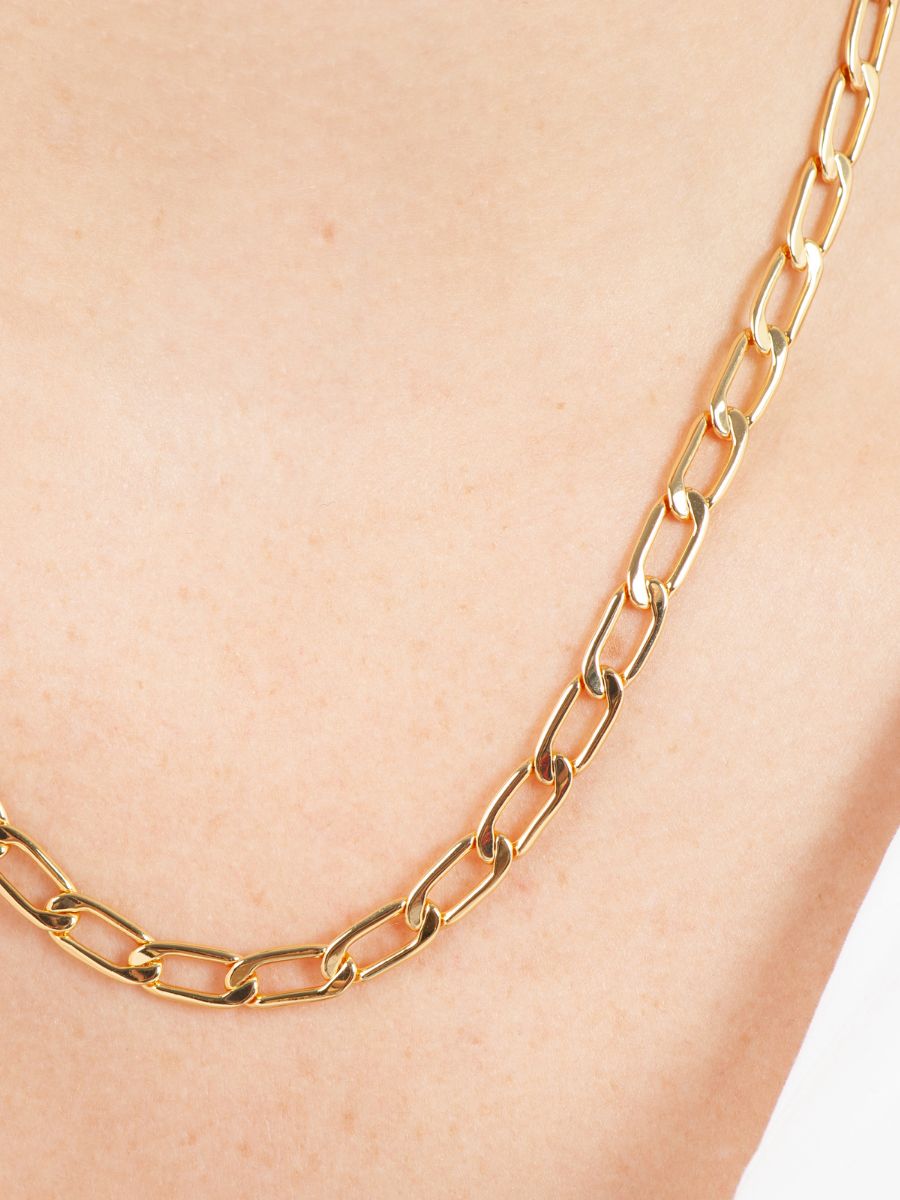 NARROW CHAINLINK NECKLACE-GOLD