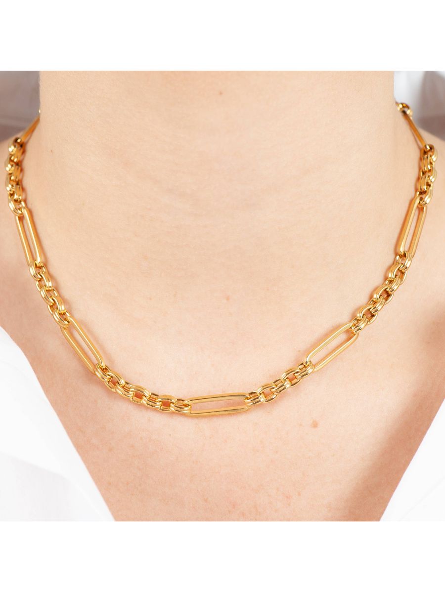 MIXED CHAIN NECKLACE-GOLD