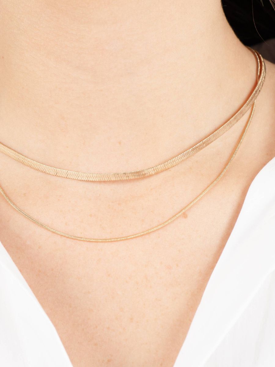 DUO LAYER SNAKE CHAIN NECKLACE