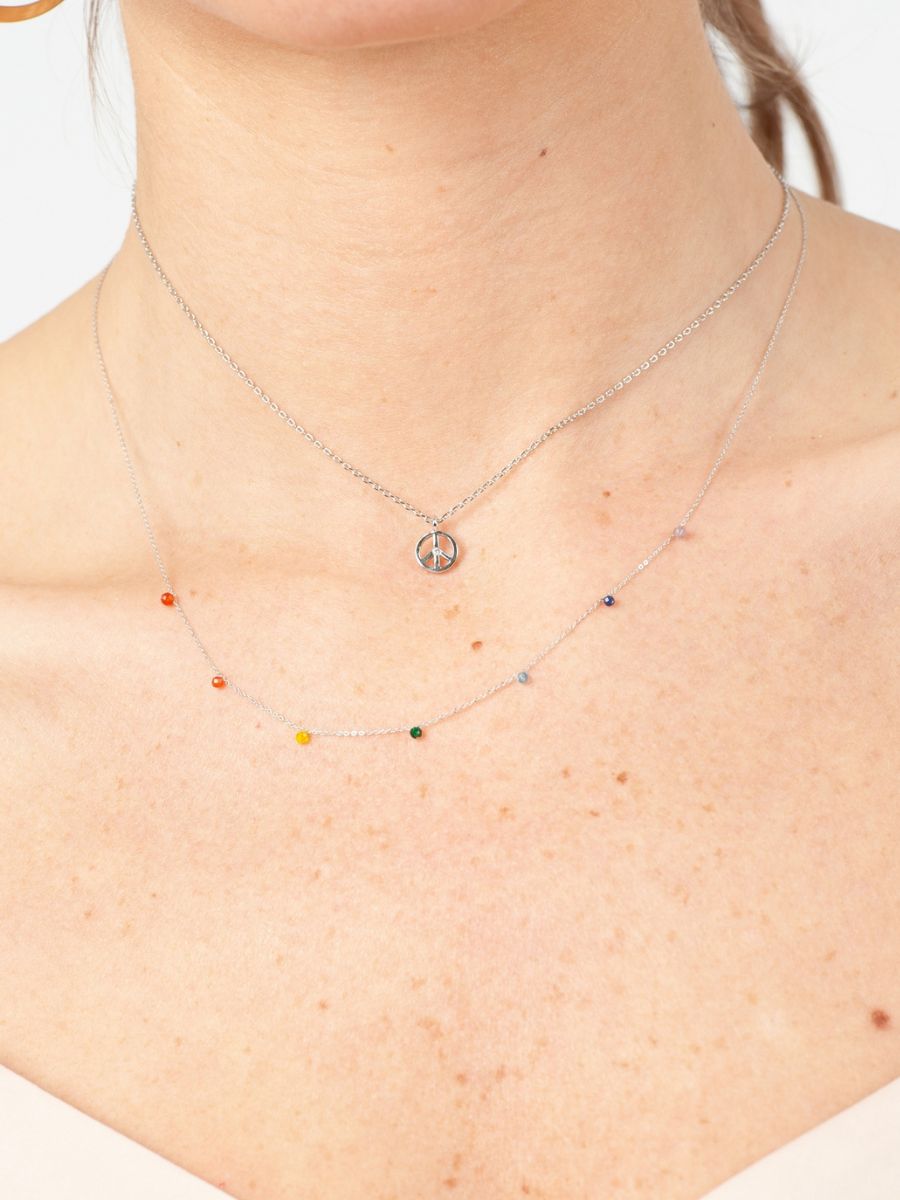 SERENITY PEACE + LOVE NECKLACES SET OF 2