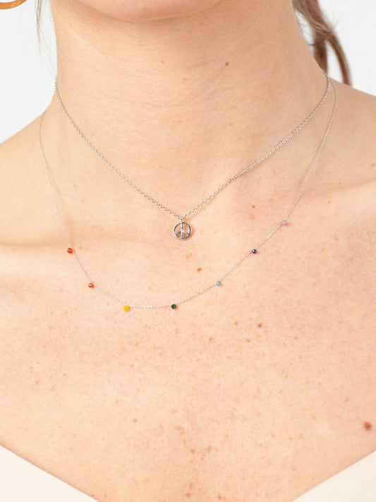 SERENITY PEACE + LOVE NECKLACES SET OF 2