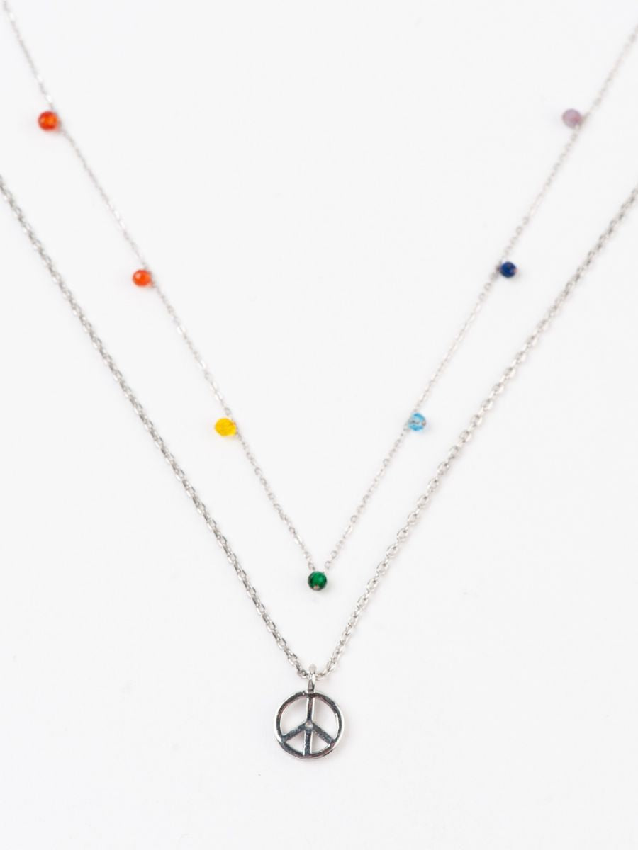 SERENITY PEACE + LOVE NECKLACES SET OF 2