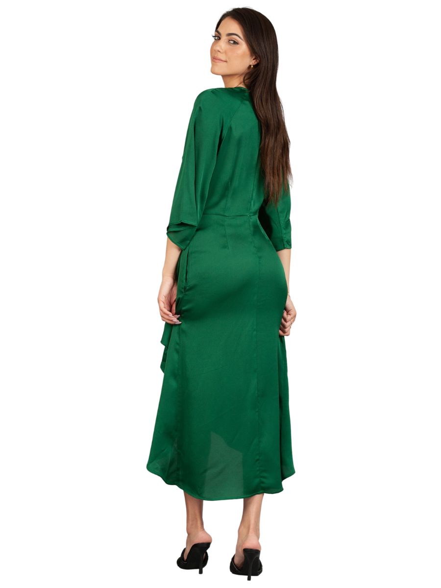 GREEN SATIN DRESS