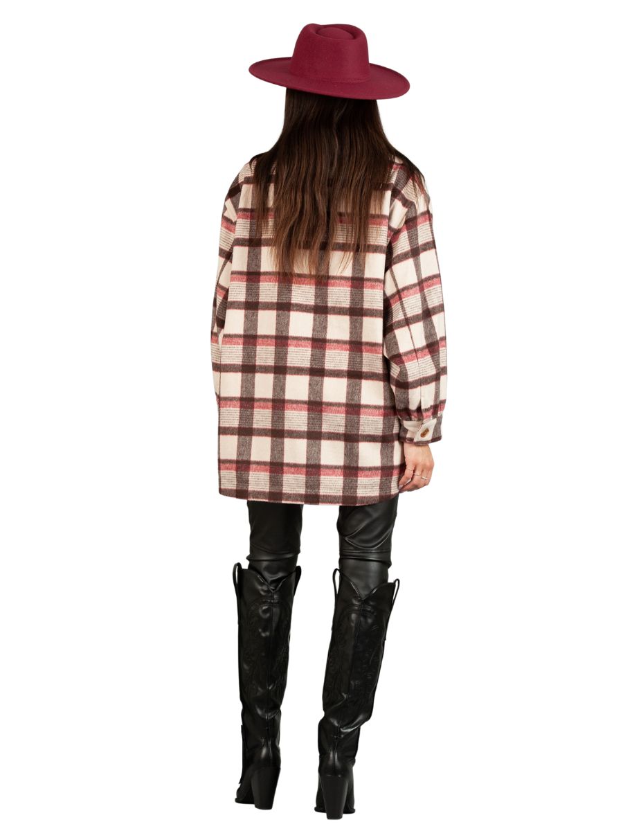 SOUTHEAST SHACKET-MERLOT PLAID
