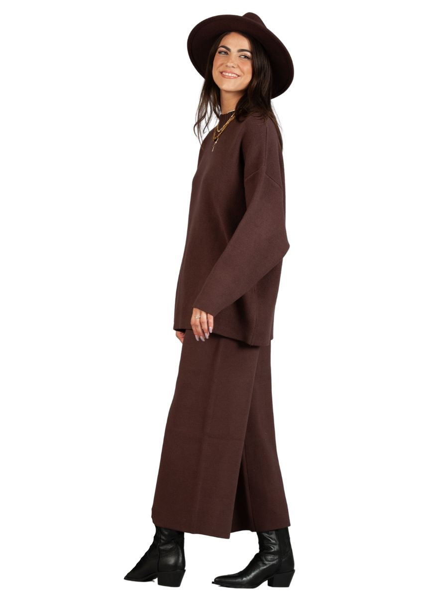 MERI SWEATER PANTS-BROWN