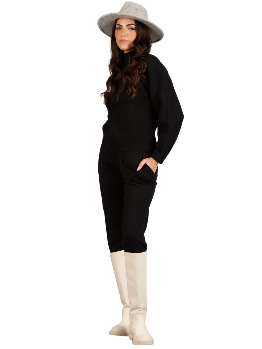 ELLIE KNIT JOGGER SET-BLACK