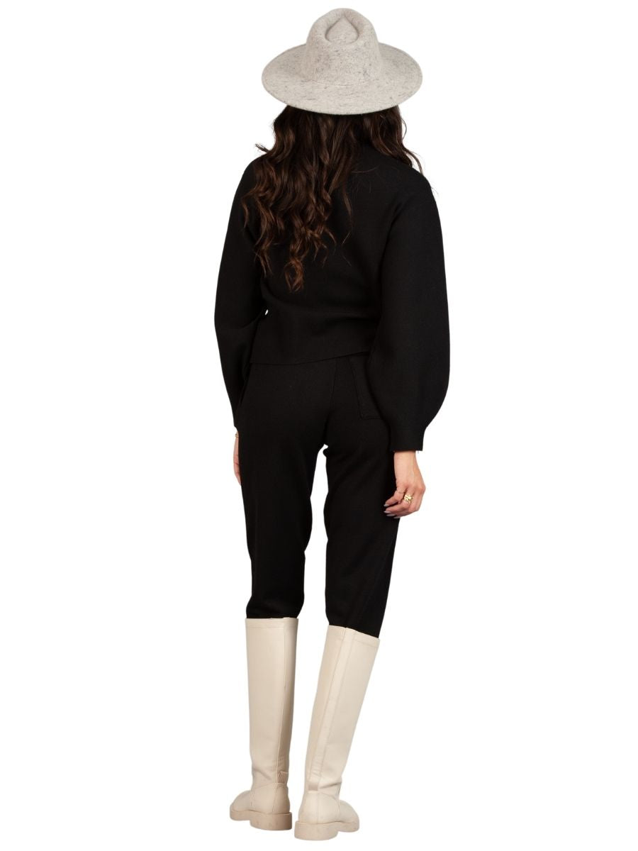 ELLIE KNIT JOGGER SET-BLACK