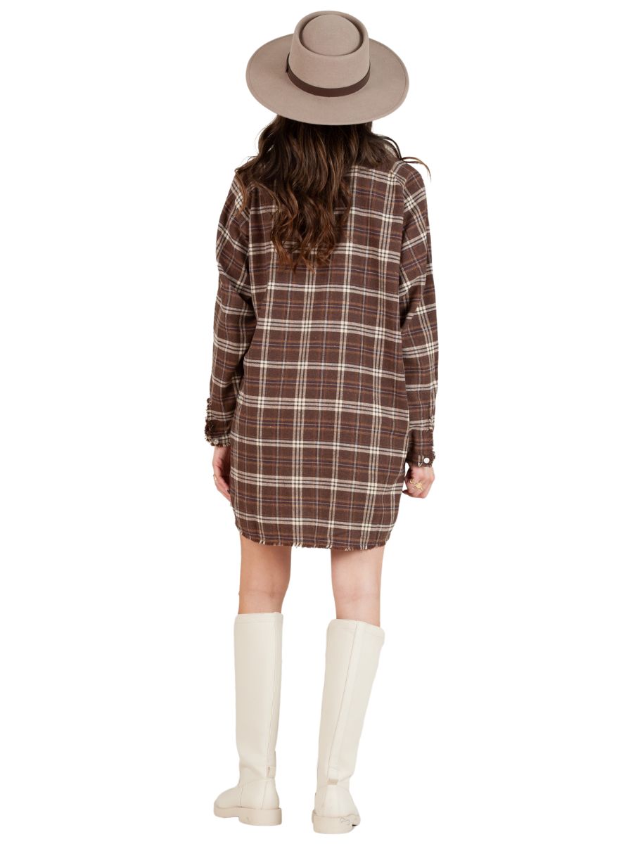 KERI PLAID TUNIC-BROWN PLAID