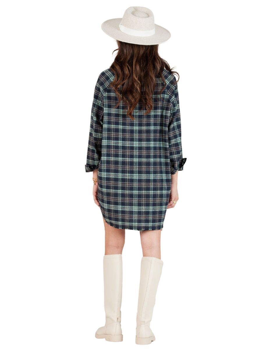 KERI PLAID TUNIC-NAVY PLAID