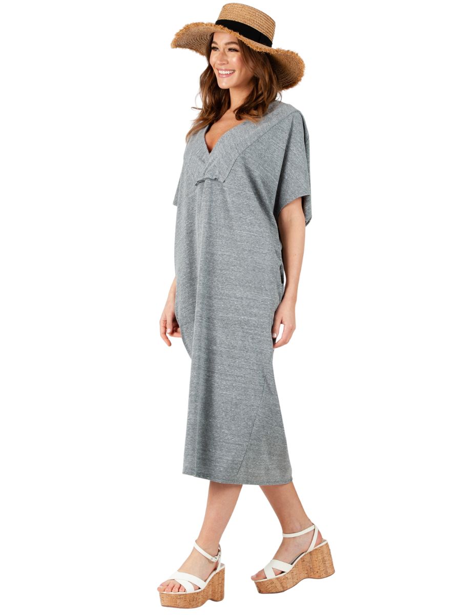 NAMASTE KNIT MAXI DRESS-HEATHER GREY