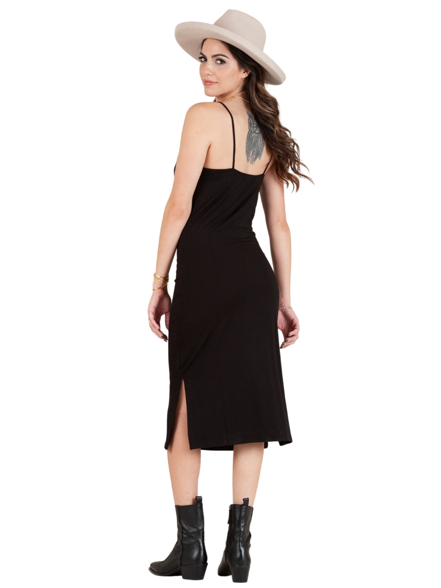 TRAYCE DRAPE DRESS-BLACK