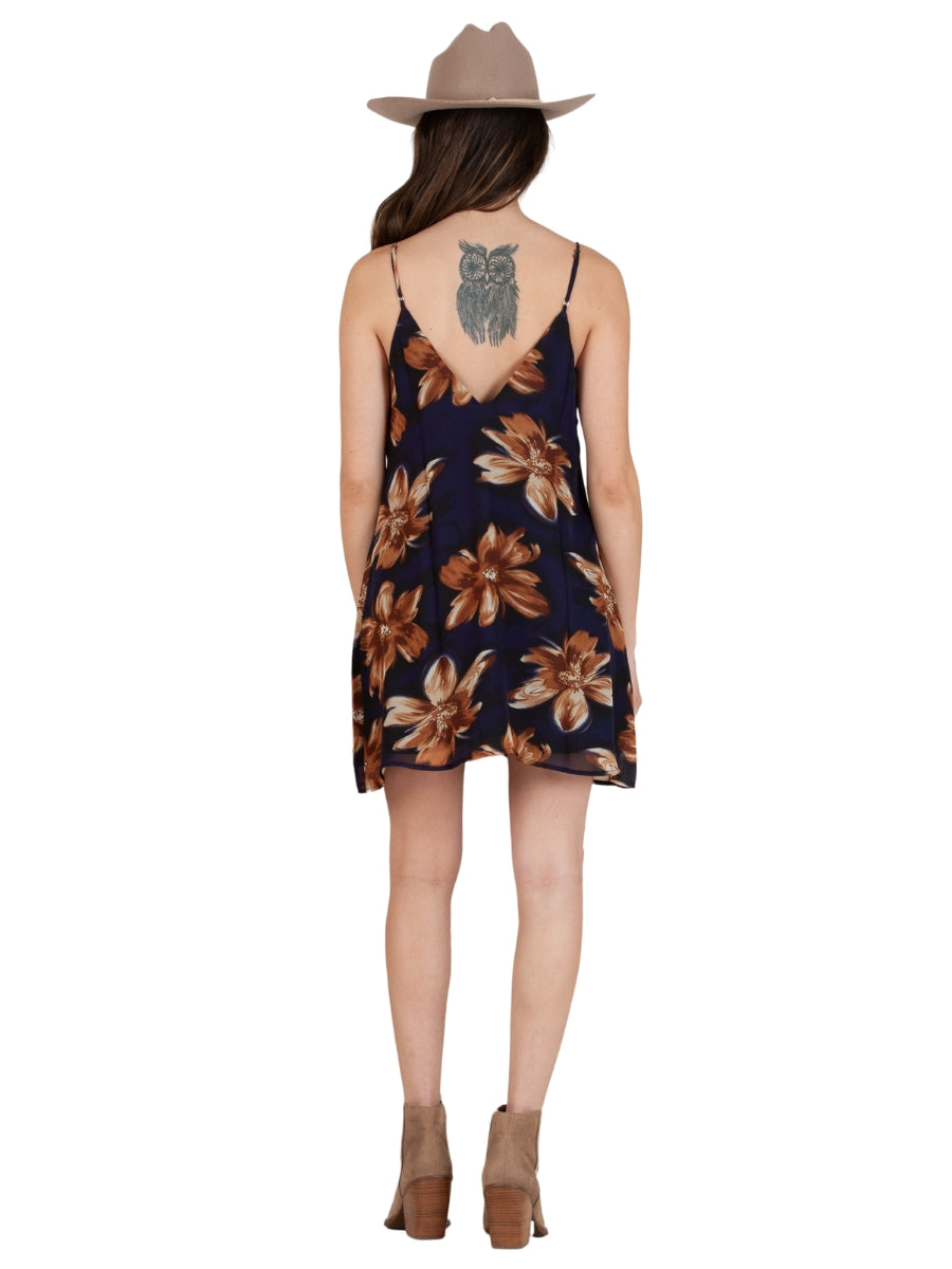 NAVY FLORAL SLIP DRESS