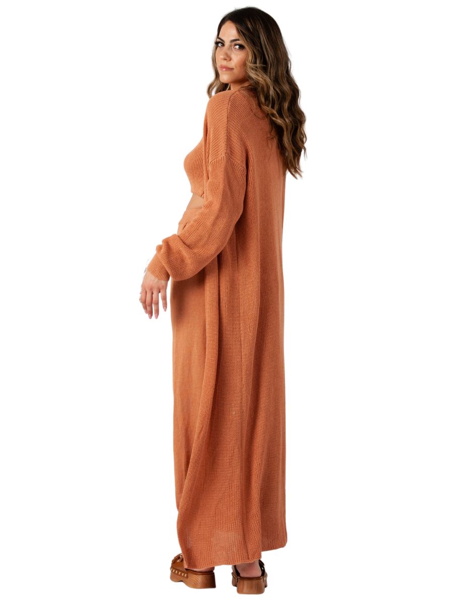 MAIA KNIT DUSTER-CLAY