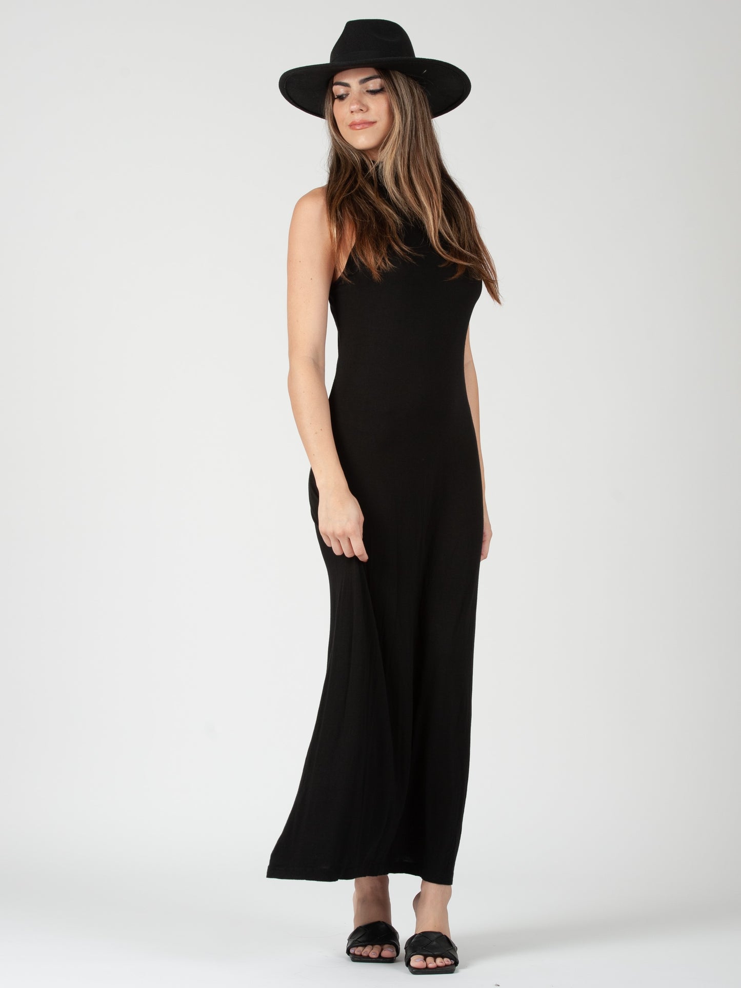 BAJA KNIT DRESS-BLACK