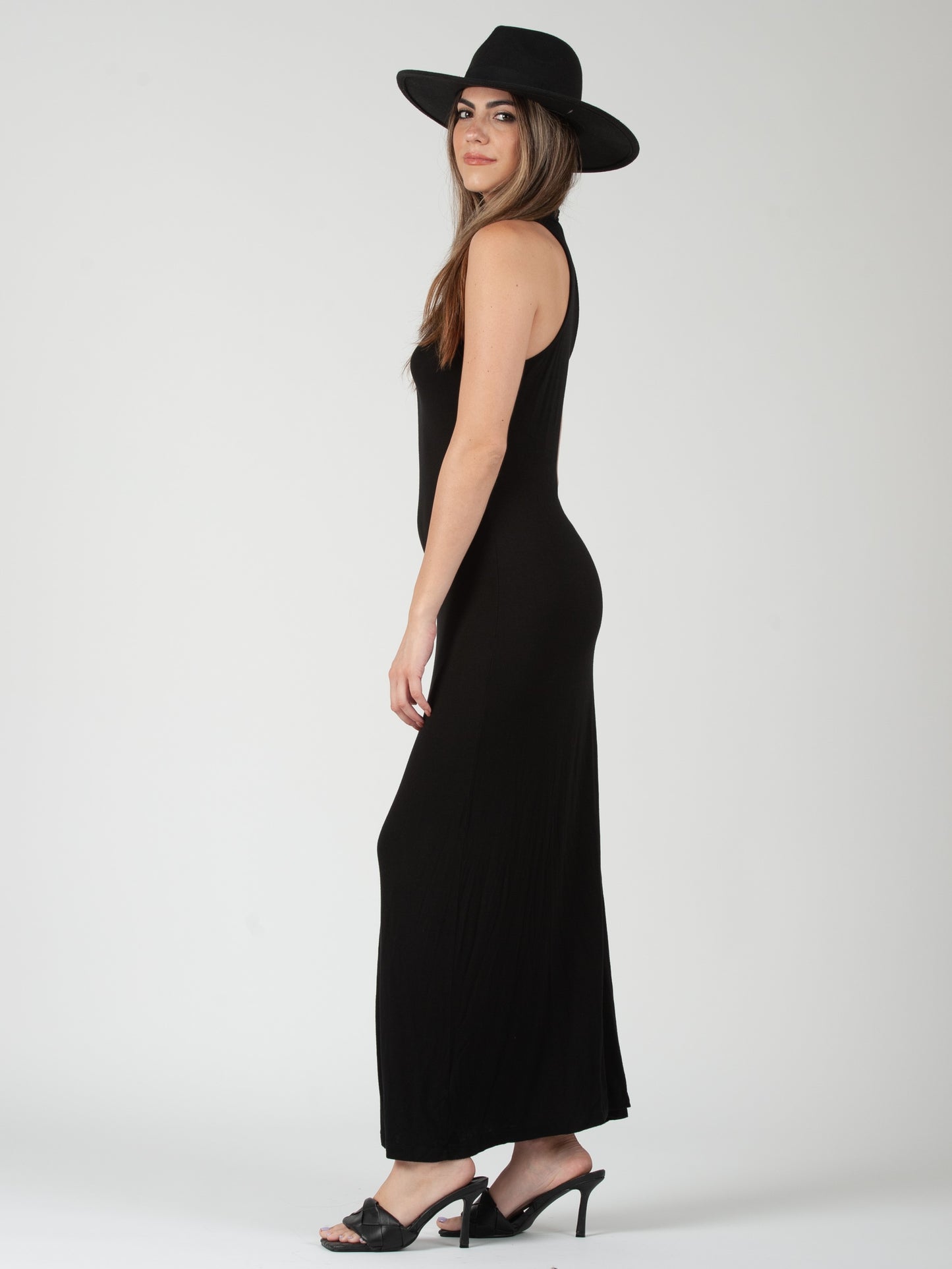 BAJA KNIT DRESS-BLACK