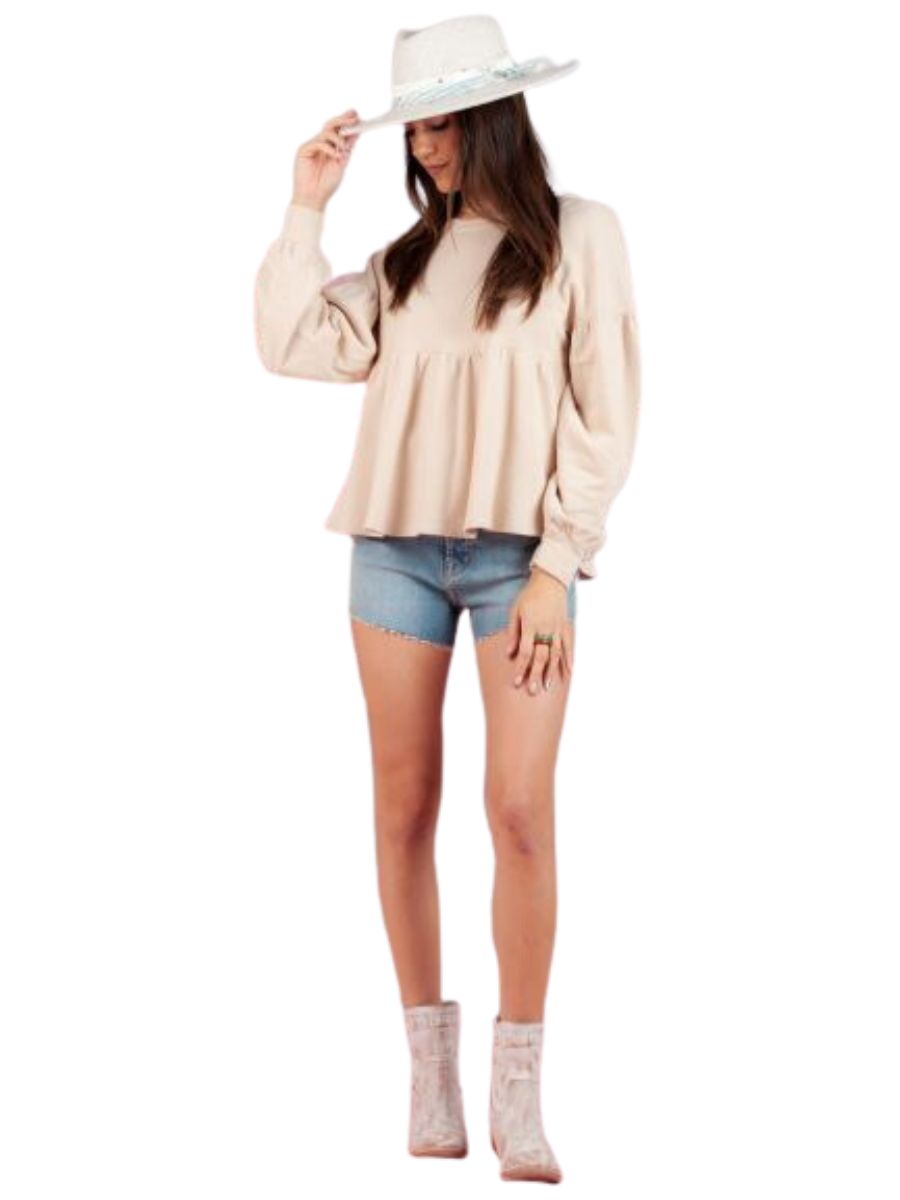French Terry Sweatshirt -OYSTER