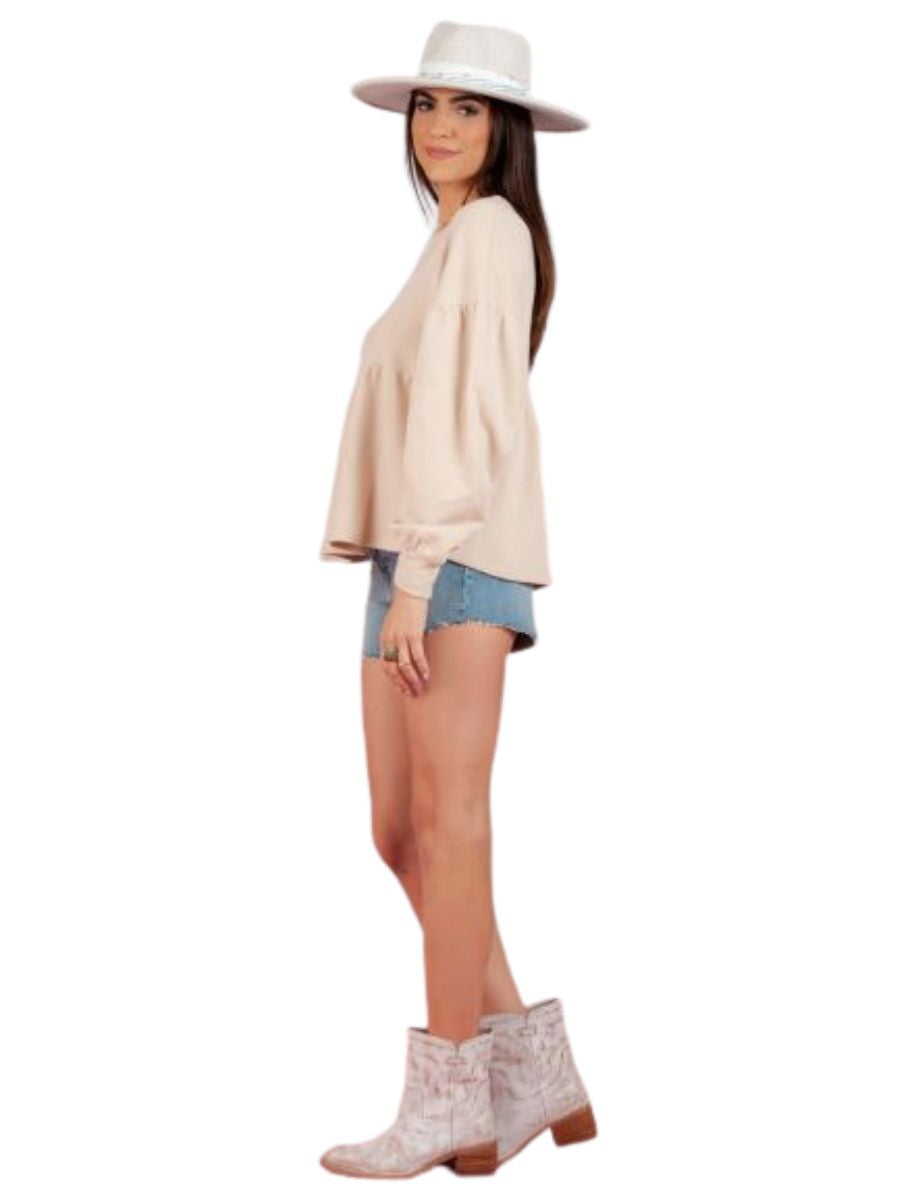 French Terry Sweatshirt -OYSTER