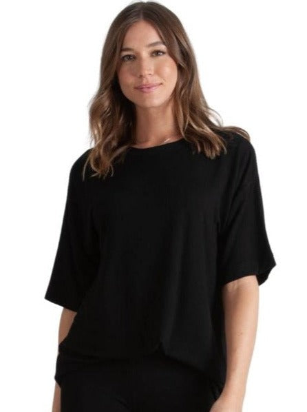 MONICA JERSEY TOP-BLACK TEA