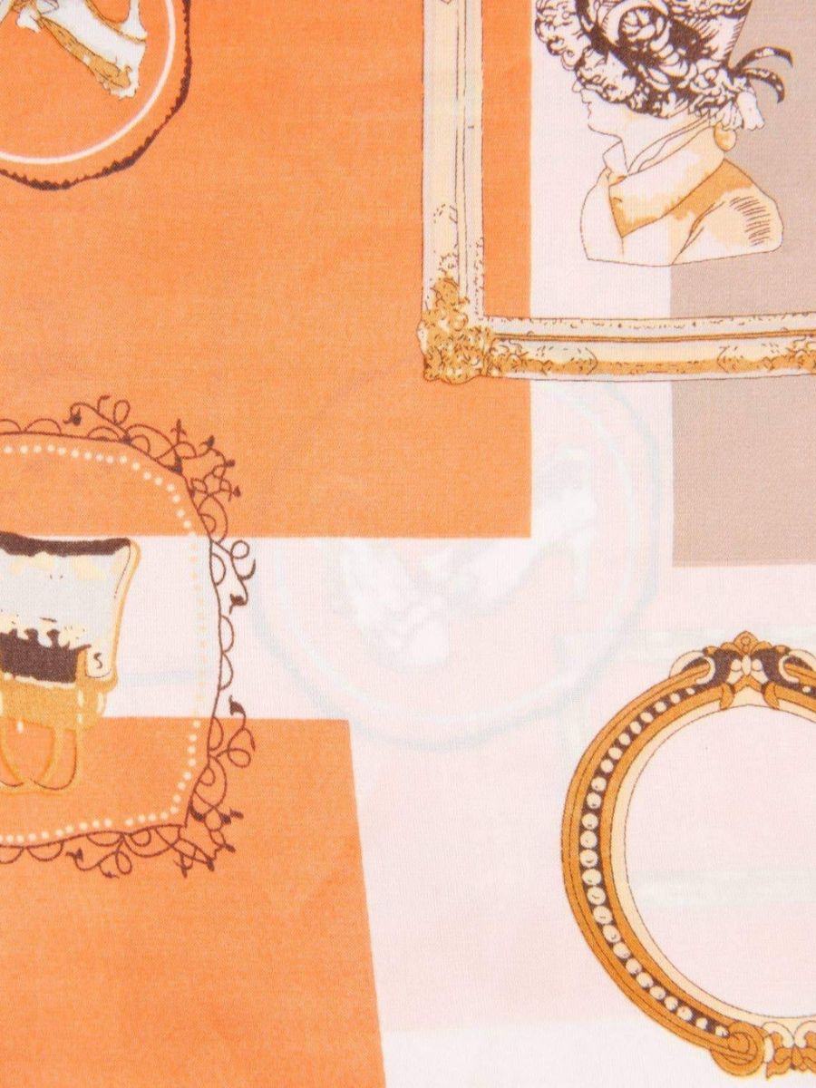 PORTRAIT SILKY SCARF/TOP-TAUPEORANGE