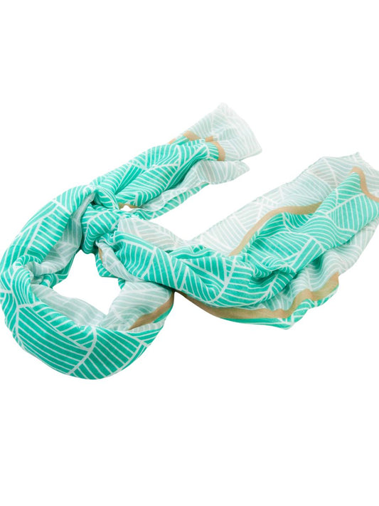 Women's Green Geo Print Light Scarf