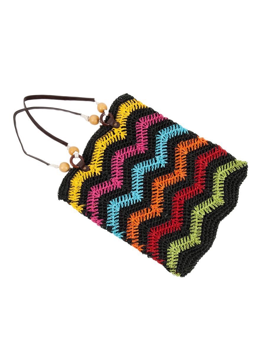 NIFTY CROCHET TOTE-BLACK MULTI