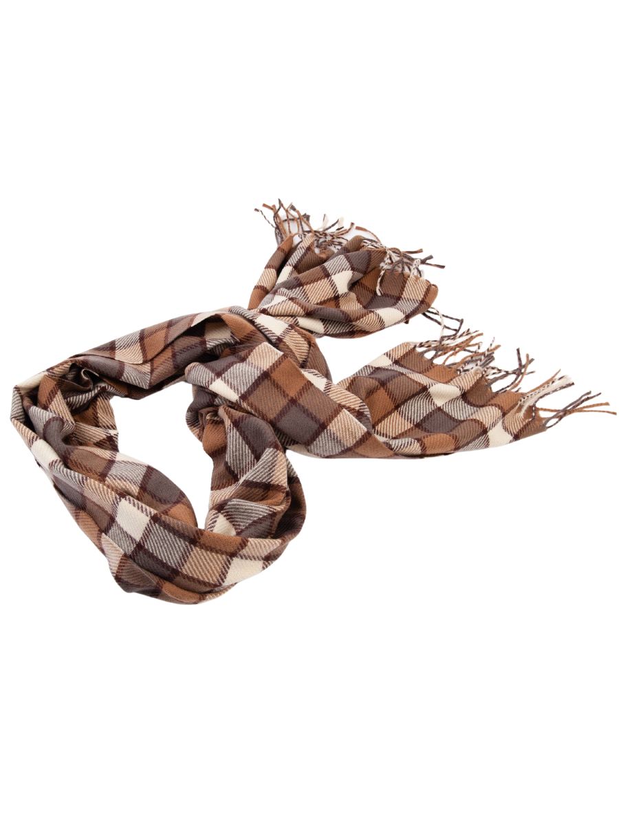 CORBET M. CHECK SCARF-BRN/GREY