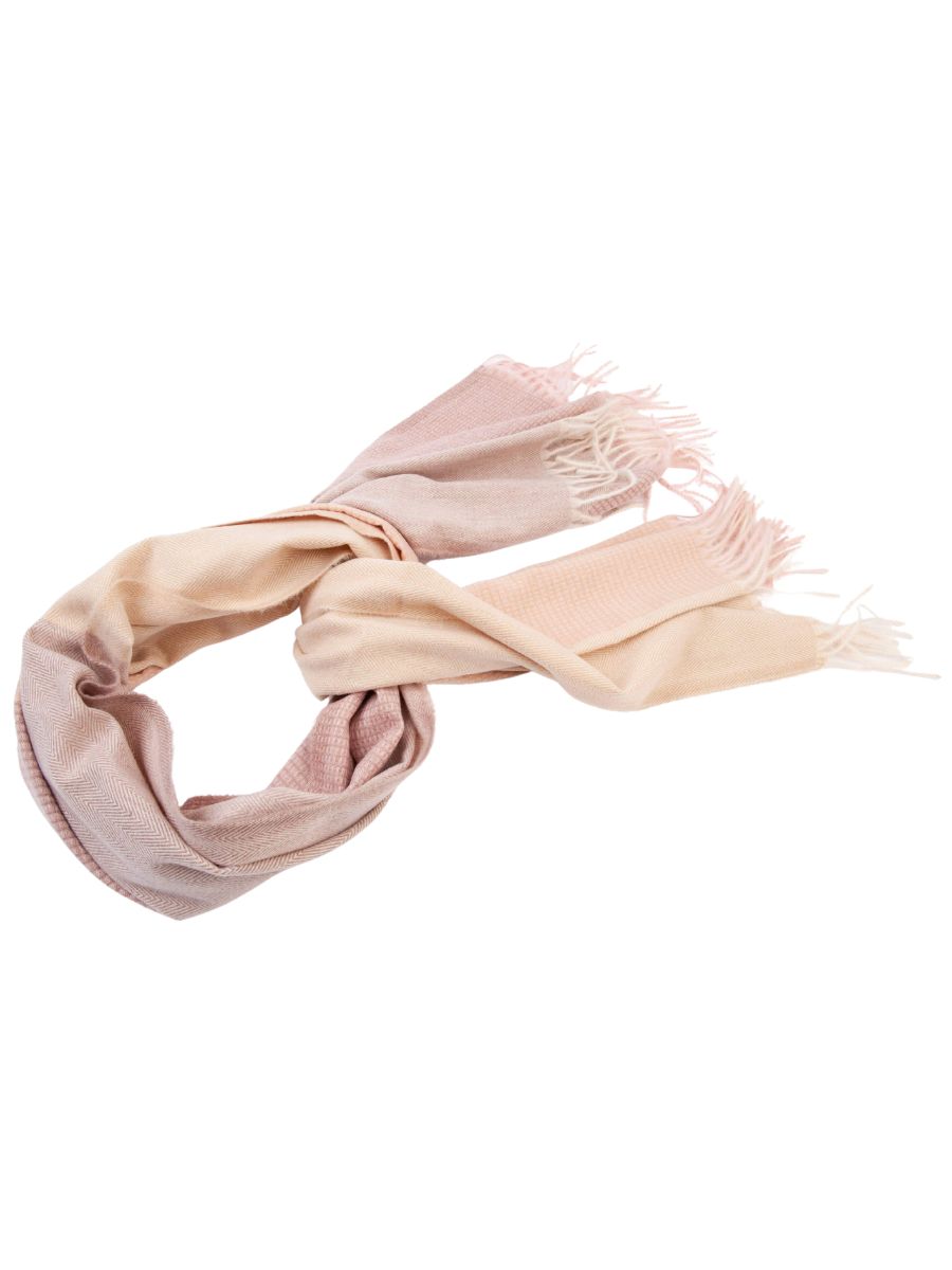 SQUAW VALLEY HERRINGBONE TEXTURE SCARF-PINK/BEIGE