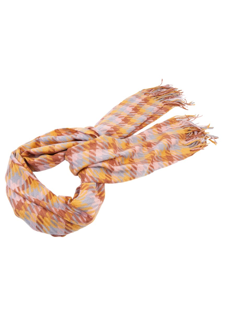 STAR HOUNDSTOOTH SCARF-MUST/SIENNA