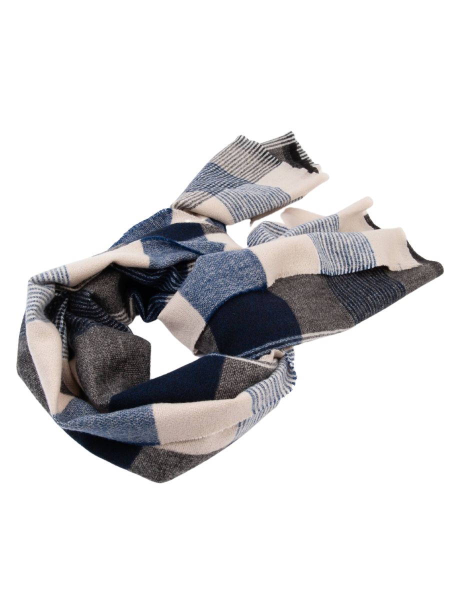 NEVIS PLAID SCARF-PARISIAN BLUE