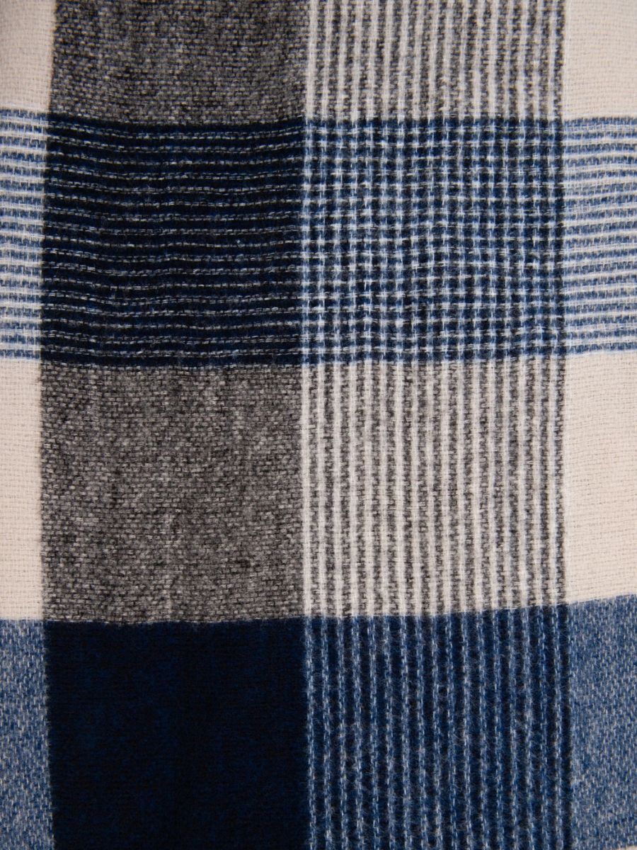 NEVIS PLAID SCARF-PARISIAN BLUE