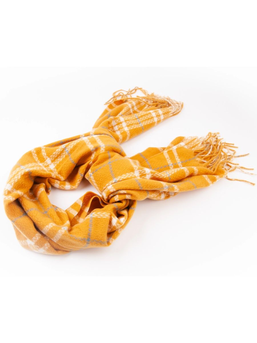 CAMAMILE PLAID SCARF-MUSTARD