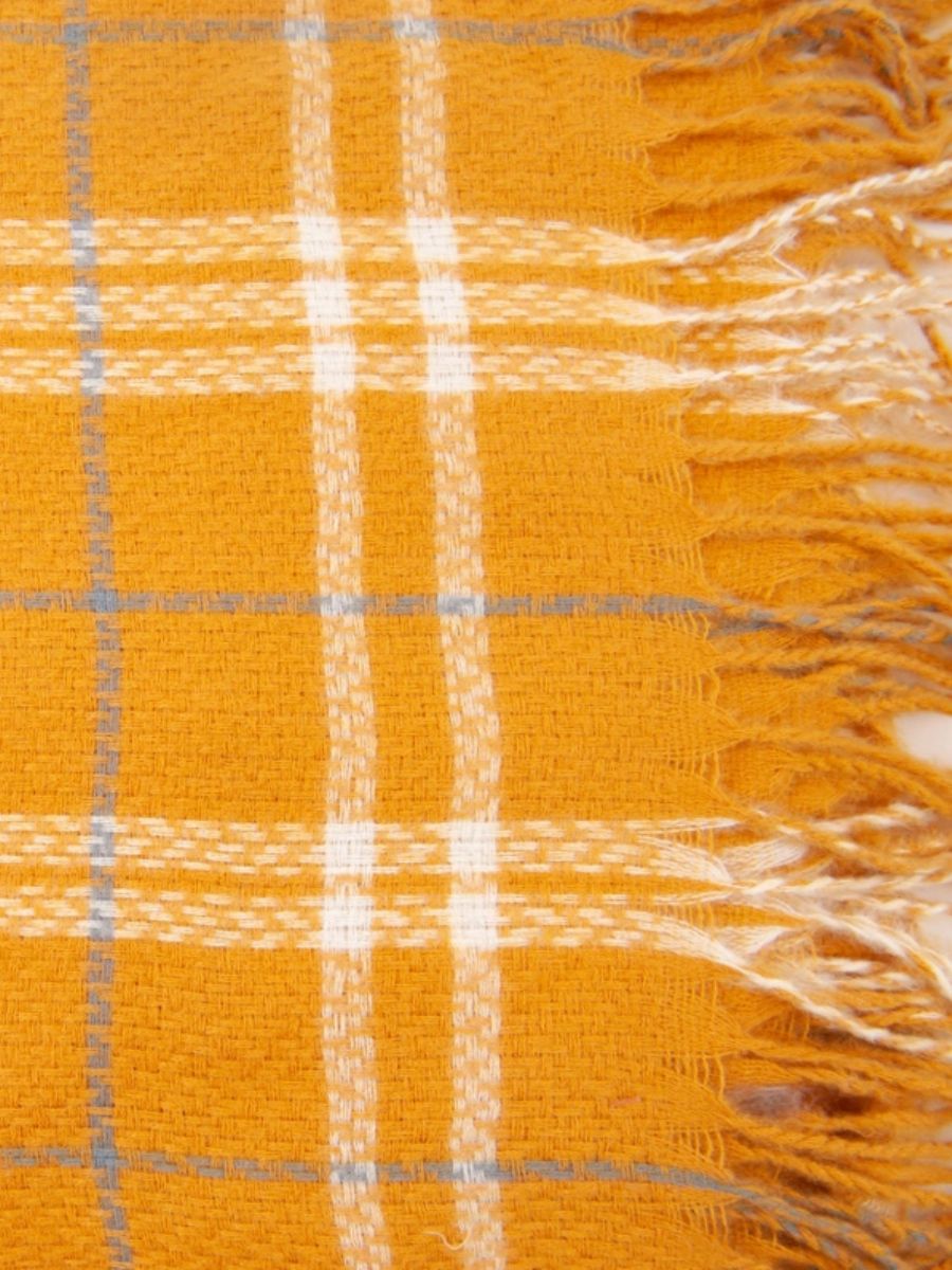 CAMAMILE PLAID SCARF-MUSTARD