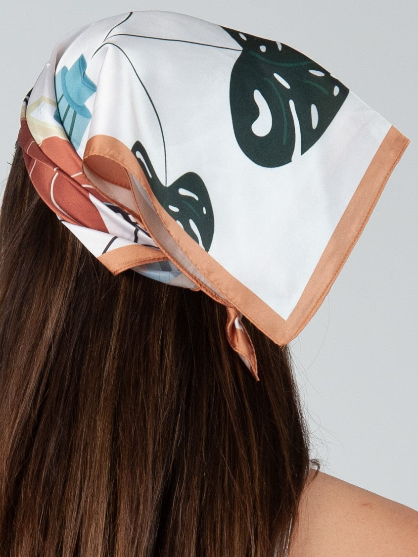CHER SATIN SCARF-PALM