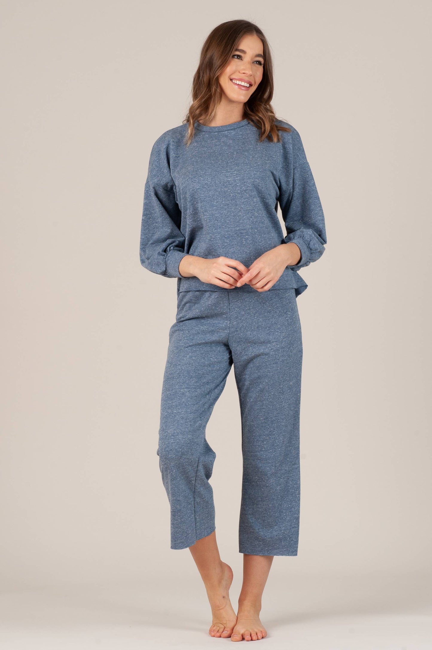 AUBRETTE CROPPED SWEATPANT-BLUE