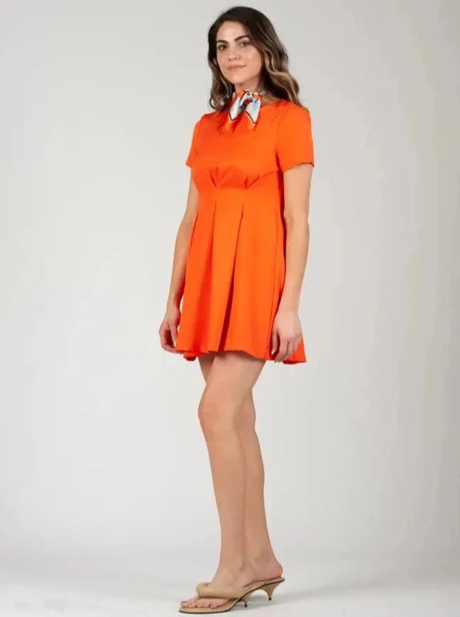 RAY PLEAT FRONT DRESS-SUNKIST