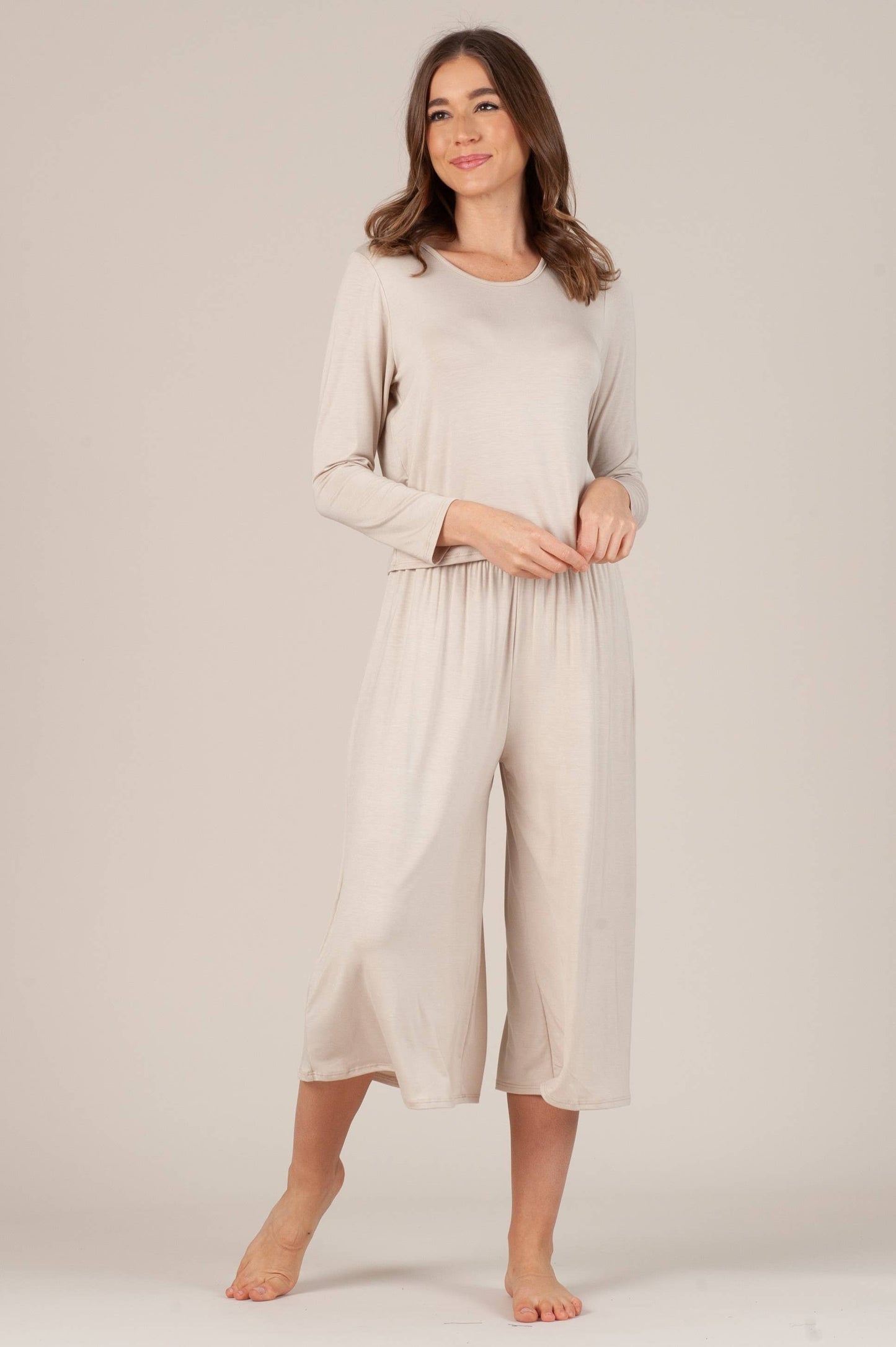 CALYPSO CULOTTE PANT- BEIGE