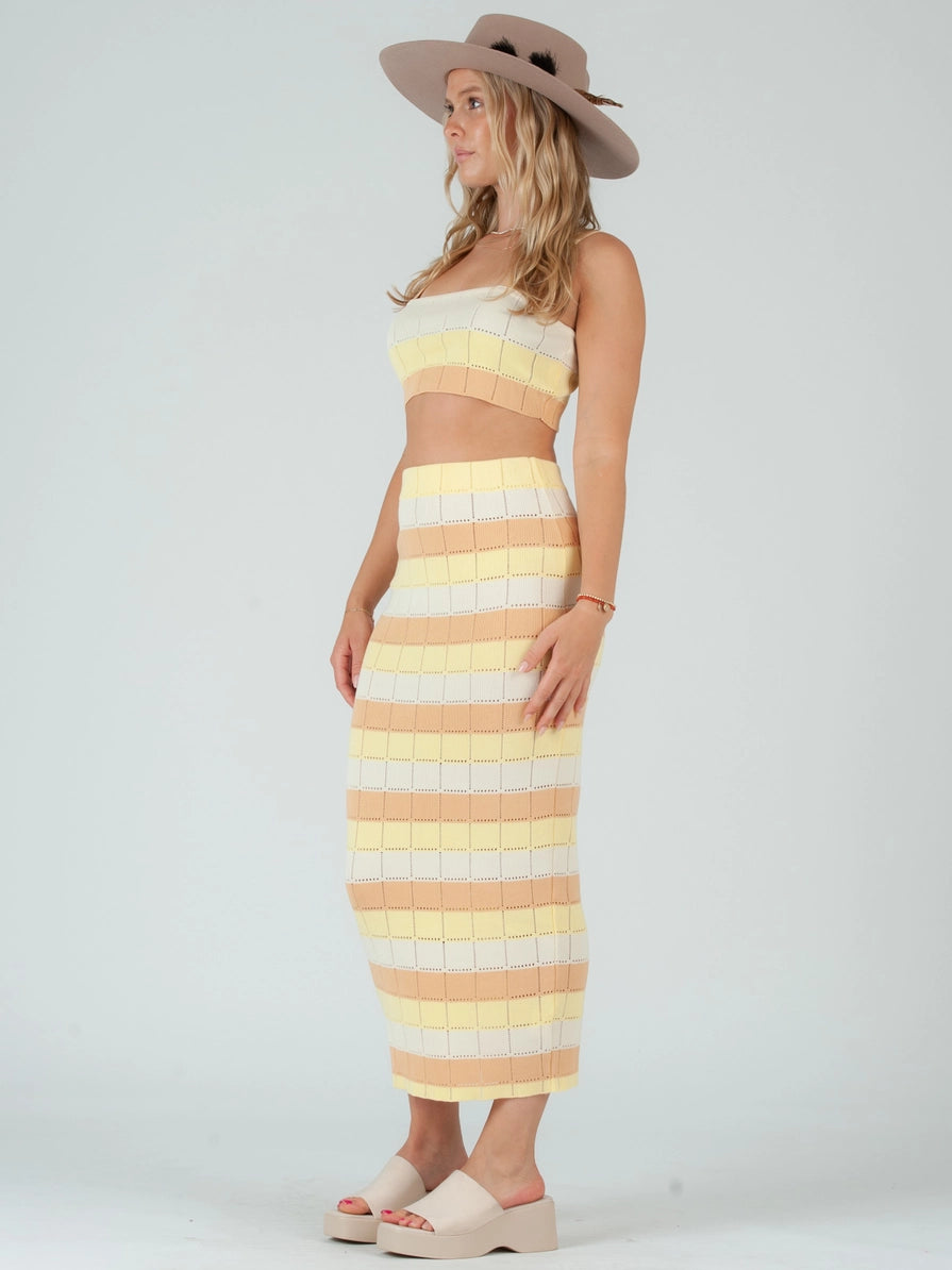 Women's Knit Pointelle Maxi Skirt