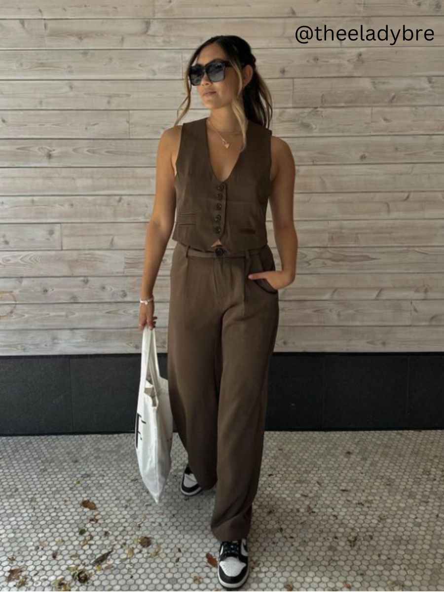 CLASSIC VEST SUIT SET-EARTH MUD
