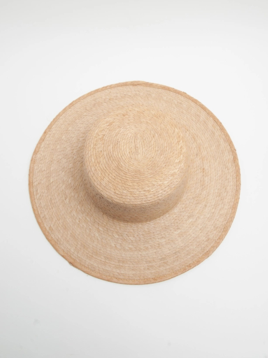 Women's Straw Wide Brim Boater Hat