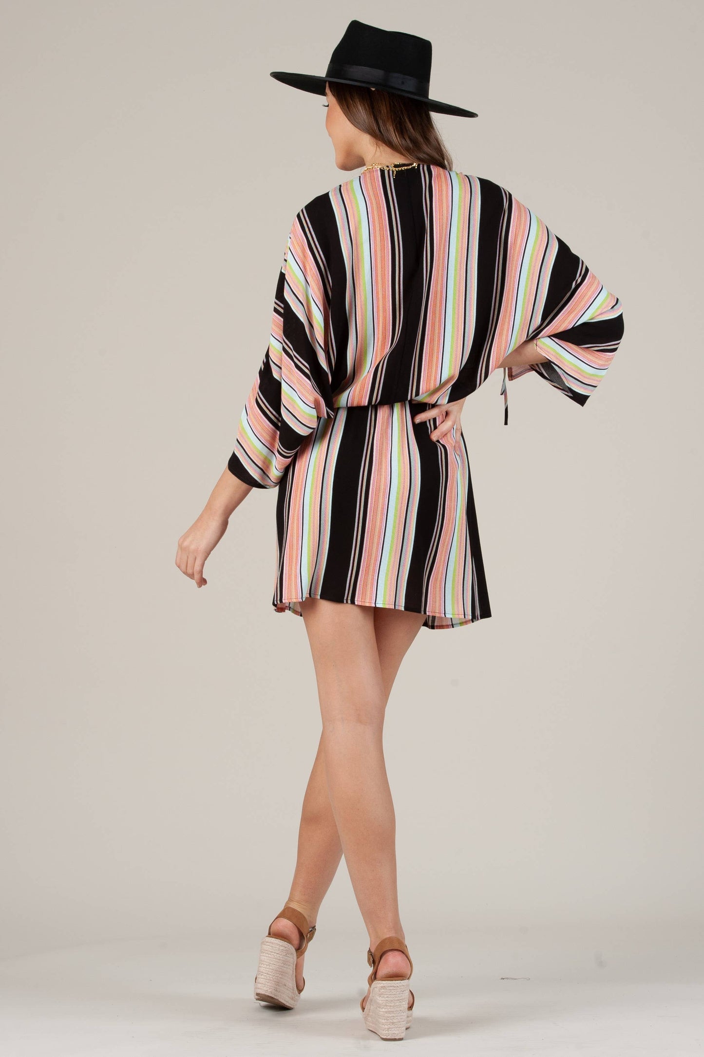 LUCIANA SURPLUS DRESS-BLACK MULTI