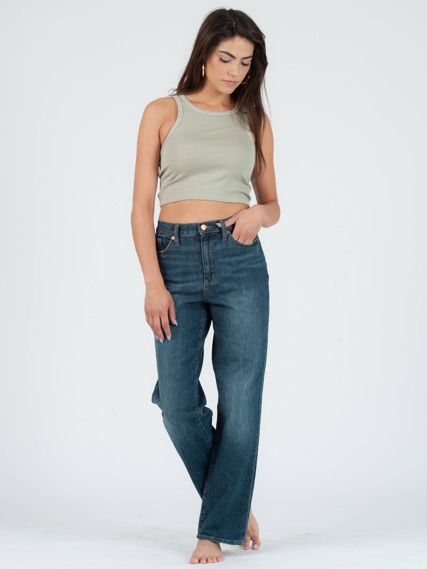 ALI CROPPED RACERBACK TANK-SAGE