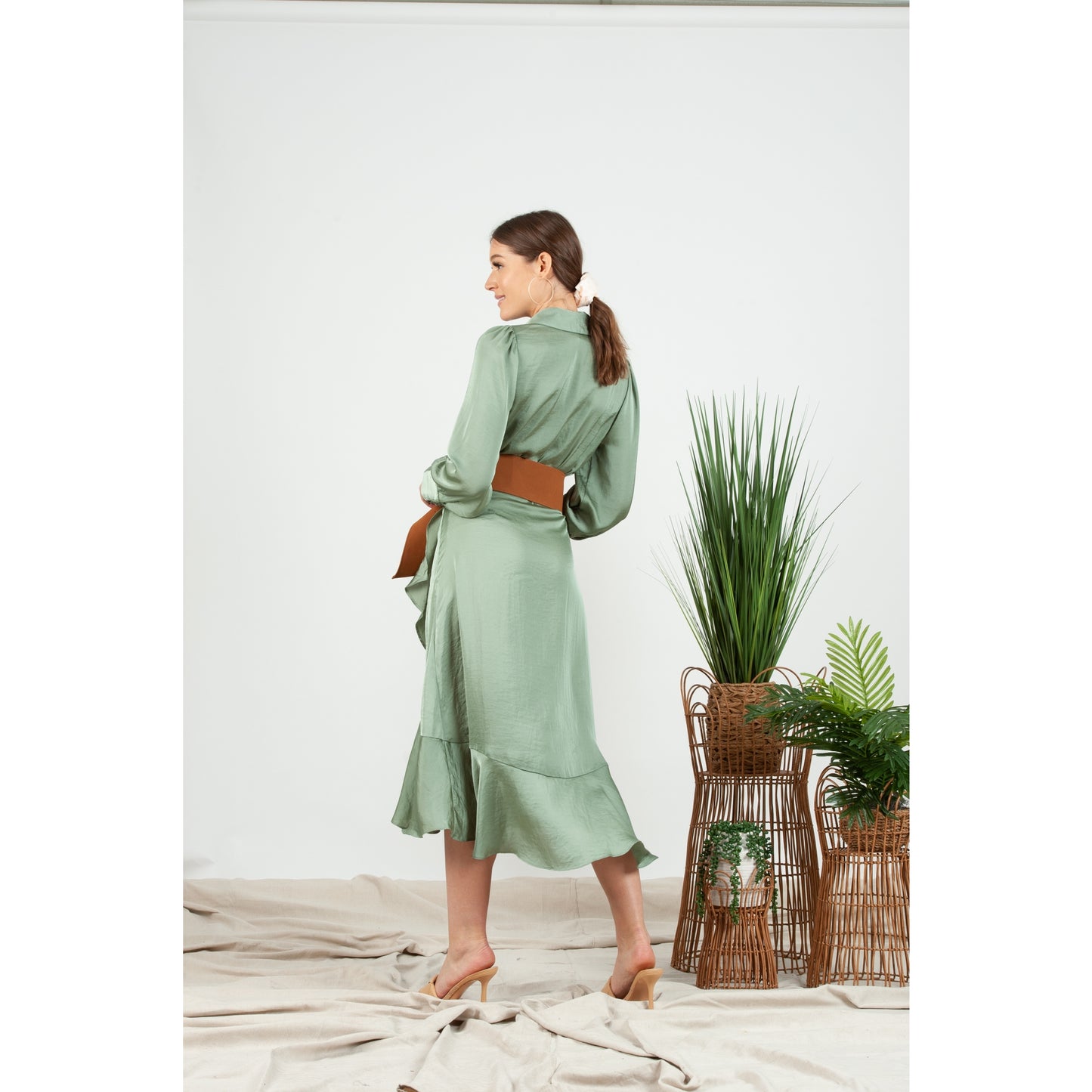 DEEANN WRAP DRESS-GREEN