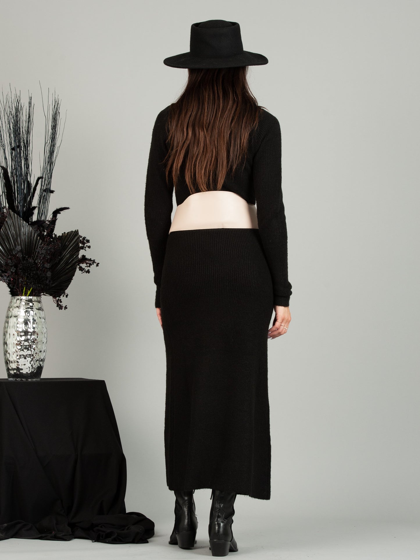 JEB DOUBLE WESTERN BUCKLE CORSETTE BELT-TAUPE