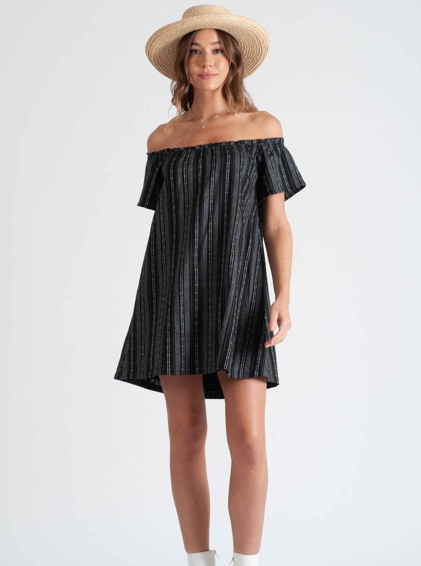 CEDELLA OTS DRESS-BLACK
