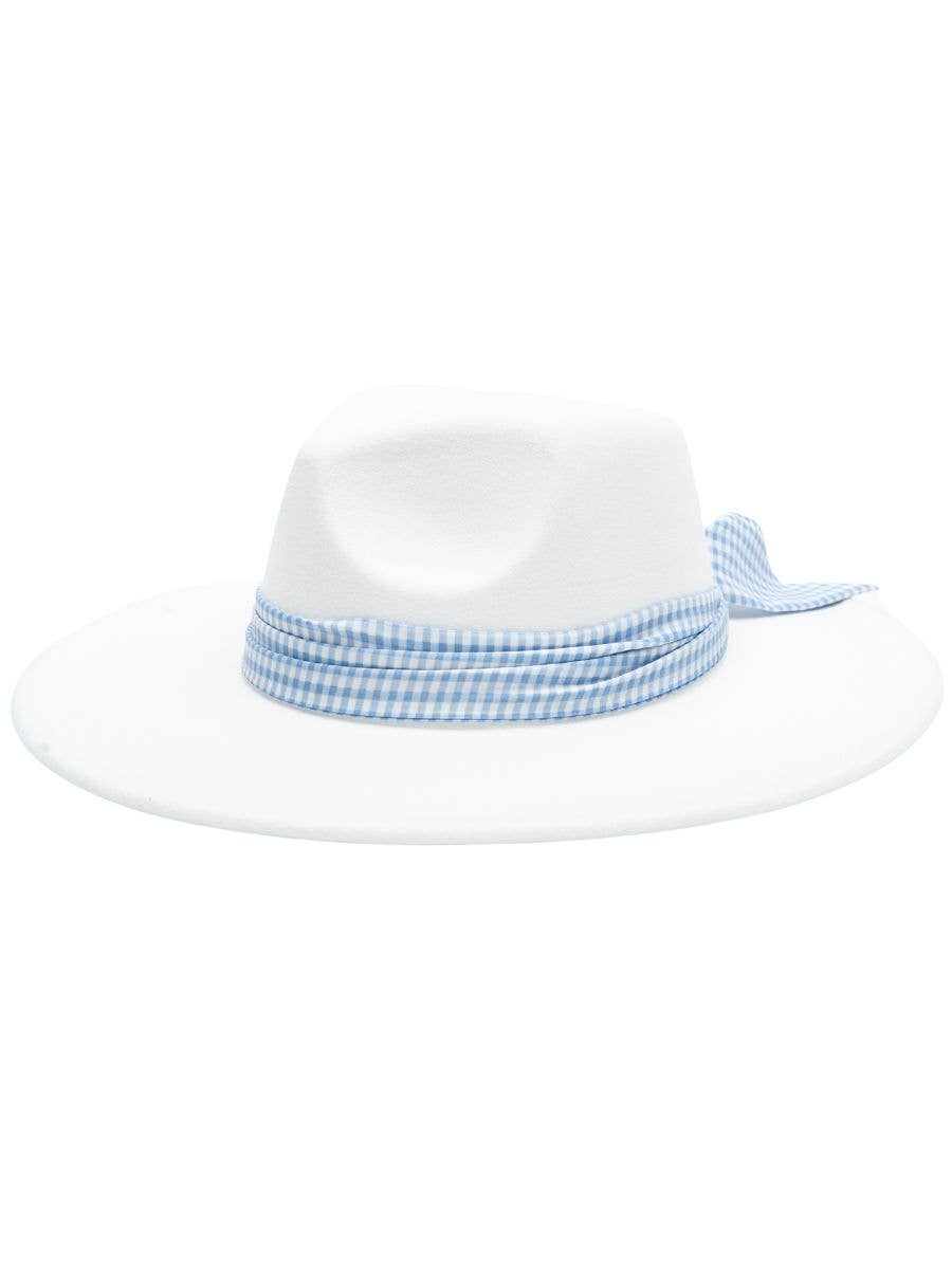 SUMMER GINGHAM RANCHER HAT WITH SCARF TRIM